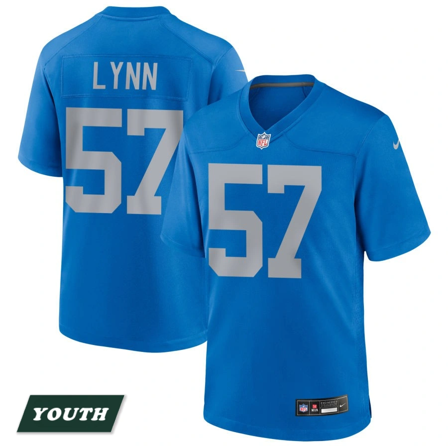 Youth Detroit Lions Blue Alternate #57 Nate Lynn Game Jersey Youth Detroit Lions Blue Alternate #57 Nate Lynn Game Jersey