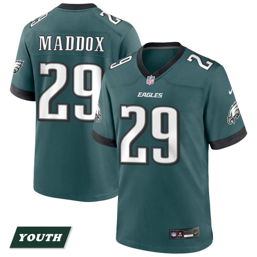 Youth Philadelphia Eagles Midnight Green #29 Avonte Maddox Game Jersey