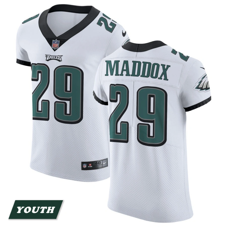 Youth Philadelphia Eagles White Vapor Untouchable #29 Avonte Maddox Elite Jersey