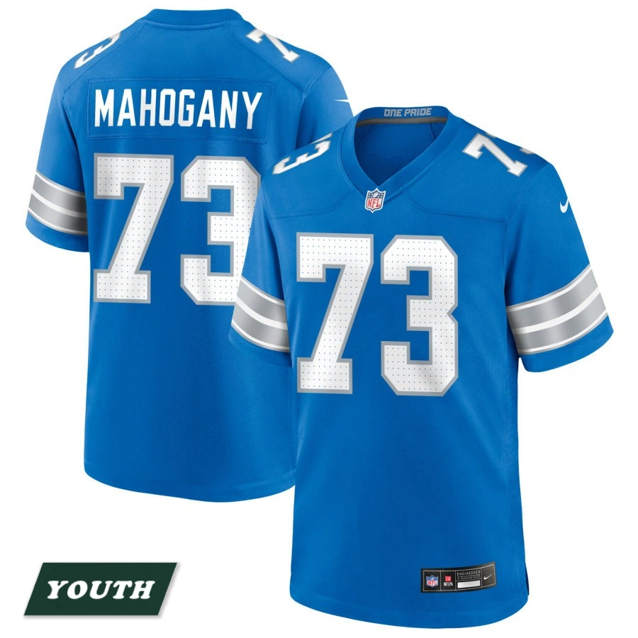 Youth Detroit Lions Blue #73 Christian Mahogany Game Jersey Youth Detroit Lions Blue #73 Christian Mahogany Game Jersey