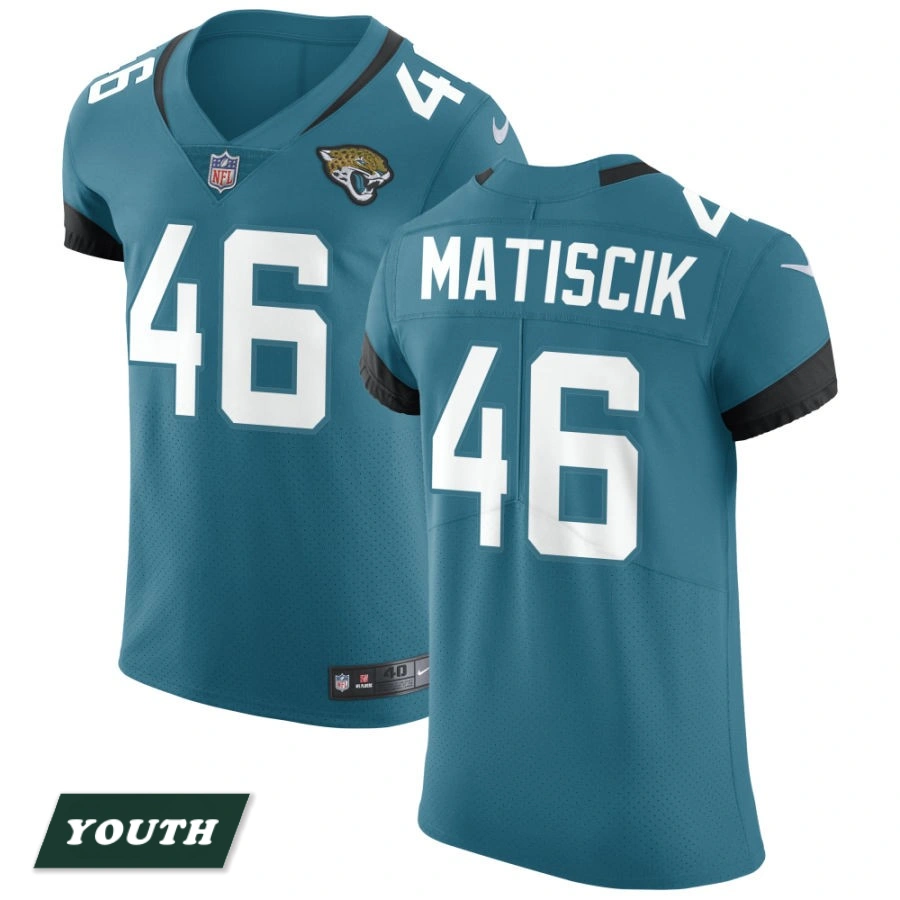 Youth Jacksonville Jaguars Teal Vapor Untouchable Elite #46 Ross Matiscik Jersey
