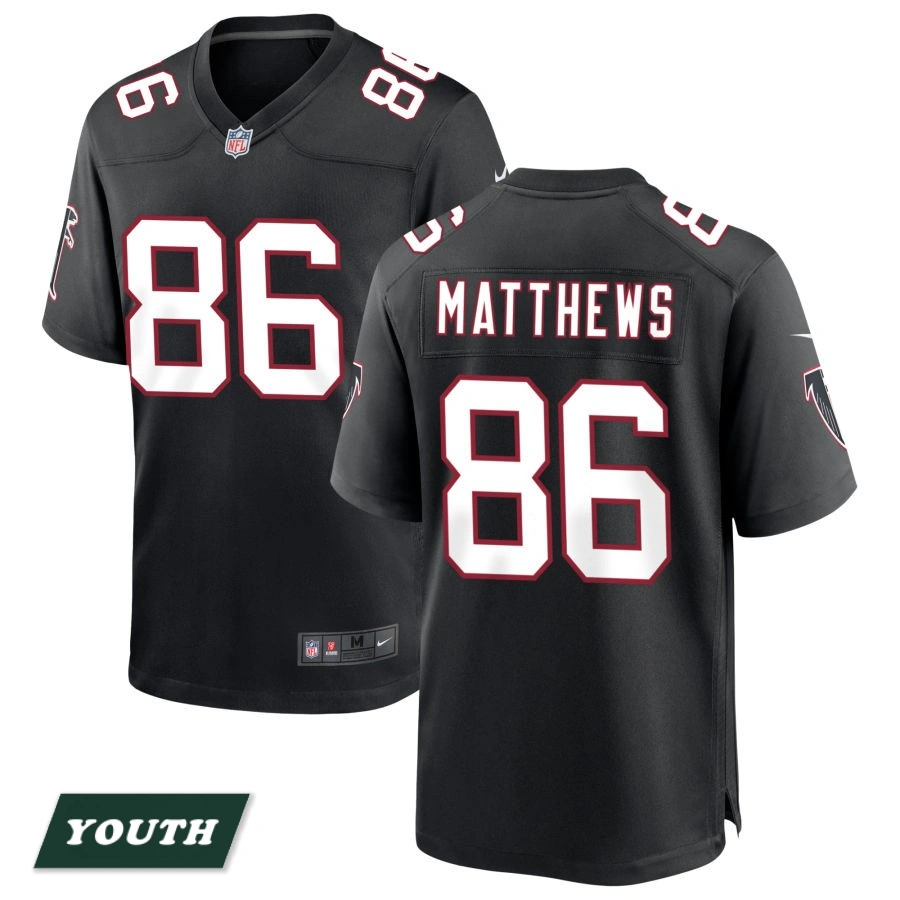 Youth Atlanta Falcons Black Throwback #86 Jesse Matthews Game Jersey