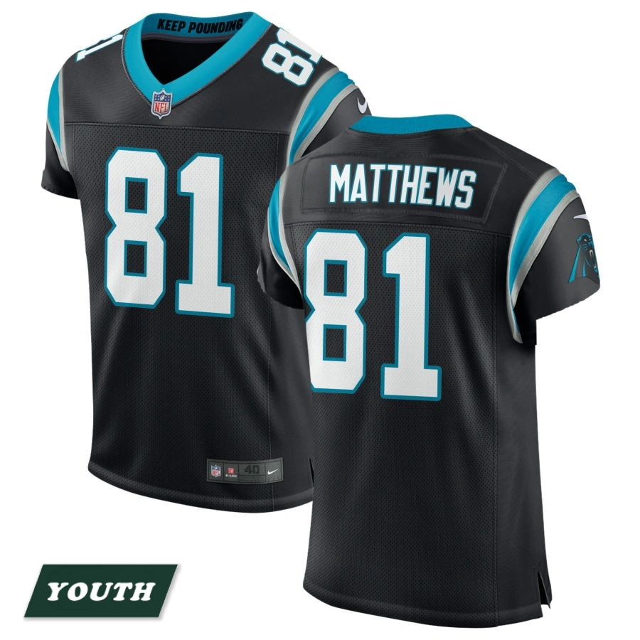 Youth Carolina Panthers Black Classic #81 Jordan Matthews Elite Jersey