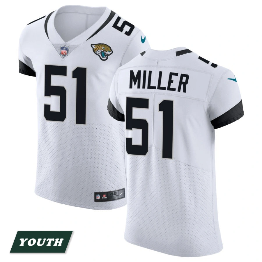 Youth Jacksonville Jaguars White Vapor Untouchable Elite #51 Ventrell Miller Jersey Youth Jacksonville Jaguars White Vapor Untouchable Elite #51 Ventrell Miller Jersey