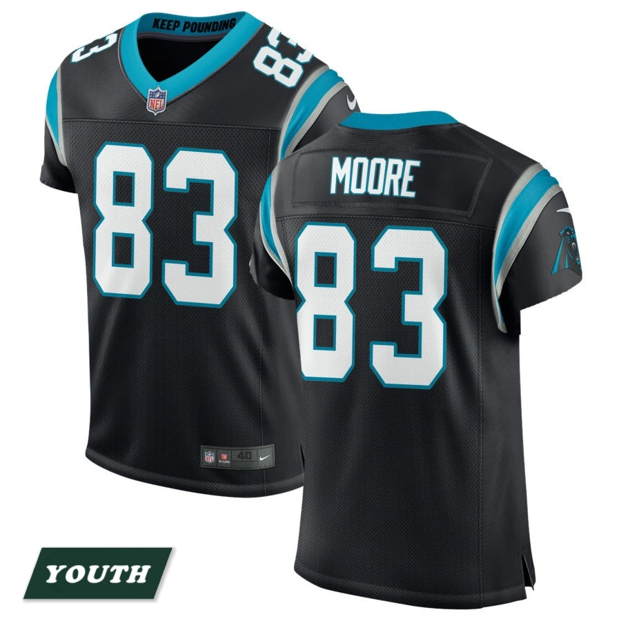 Youth Carolina Panthers Black Classic #83 David Moore Elite Jersey