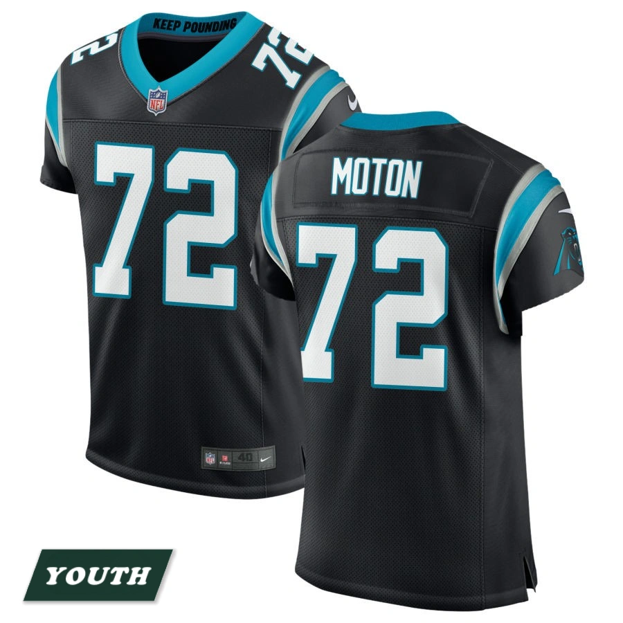 Youth Carolina Panthers Black Classic #72 Taylor Moton Elite Jersey