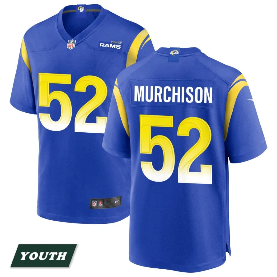 Youth Los Angeles Rams Royal #52 Larrell Murchison Game Jersey Youth Los Angeles Rams Royal #52 Larrell Murchison Game Jersey