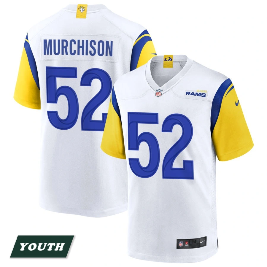 Youth Los Angeles Rams White Alternate #52 Larrell Murchison Jersey Youth Los Angeles Rams White Alternate #52 Larrell Murchison Jersey