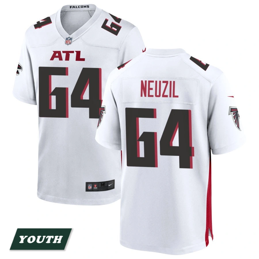 Youth Atlanta Falcons White #64 Ryan Neuzil Game Jersey