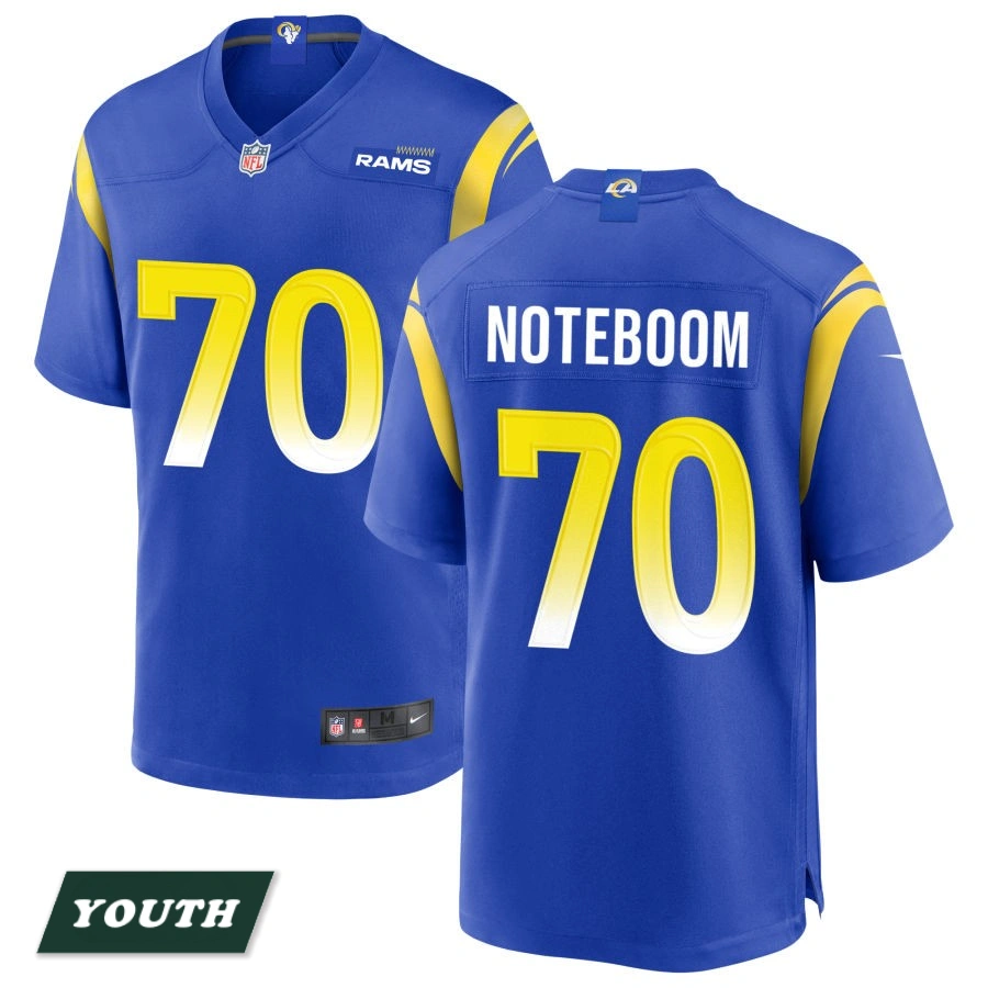Youth Los Angeles Rams Royal #70 Joe Noteboom Game Jersey Youth Los Angeles Rams Royal #70 Joe Noteboom Game Jersey