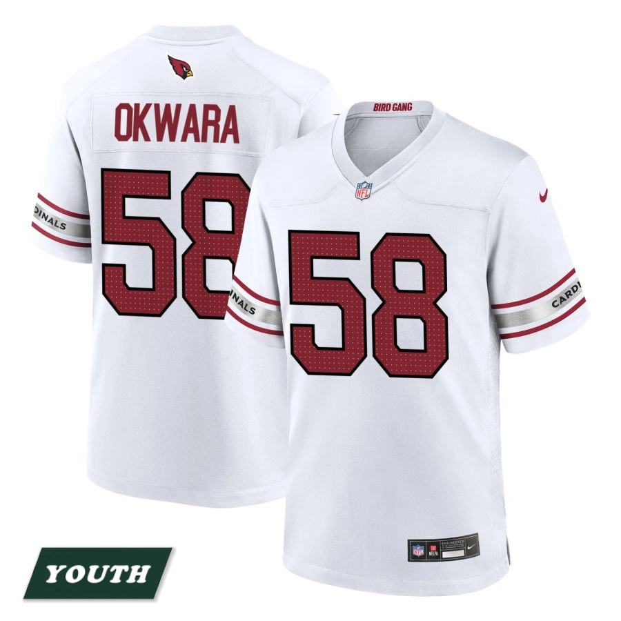 Youth Arizona Cardinals White #58 Julian Okwara Game Jersey