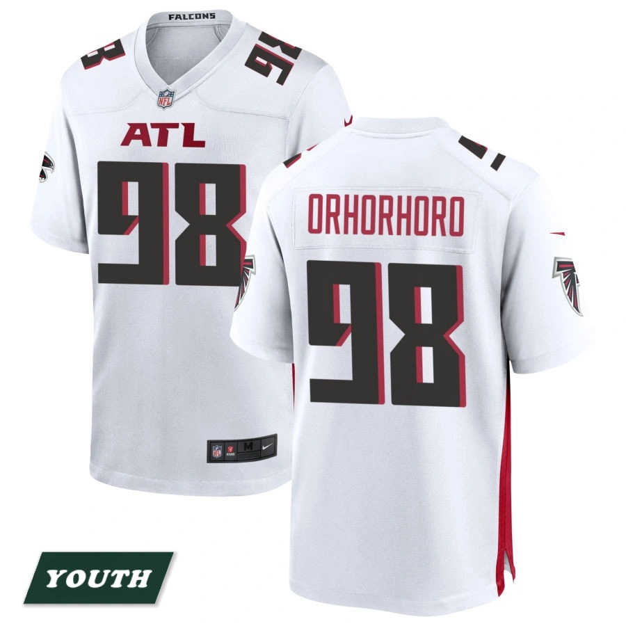 Youth Atlanta Falcons White #98 Ruke Orhorhoro Game Jersey