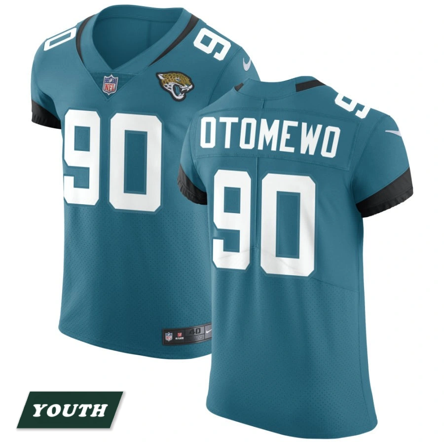 Youth Jacksonville Jaguars Teal Vapor Untouchable Elite #90 Esezi Otomewo Jersey