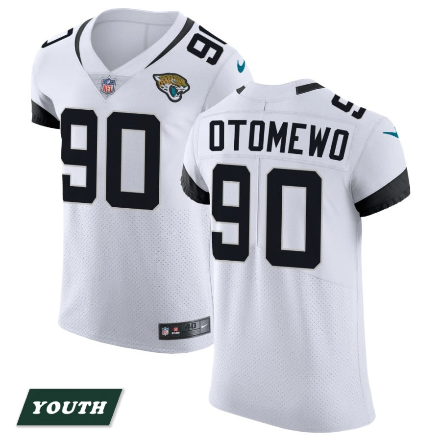 Youth Jacksonville Jaguars White Vapor Untouchable Elite #90 Esezi Otomewo Jersey