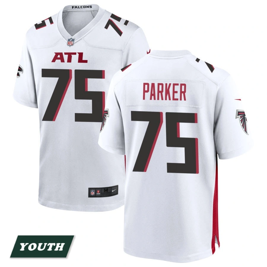 Youth Atlanta Falcons White #75 Brandon Parker Game Jersey
