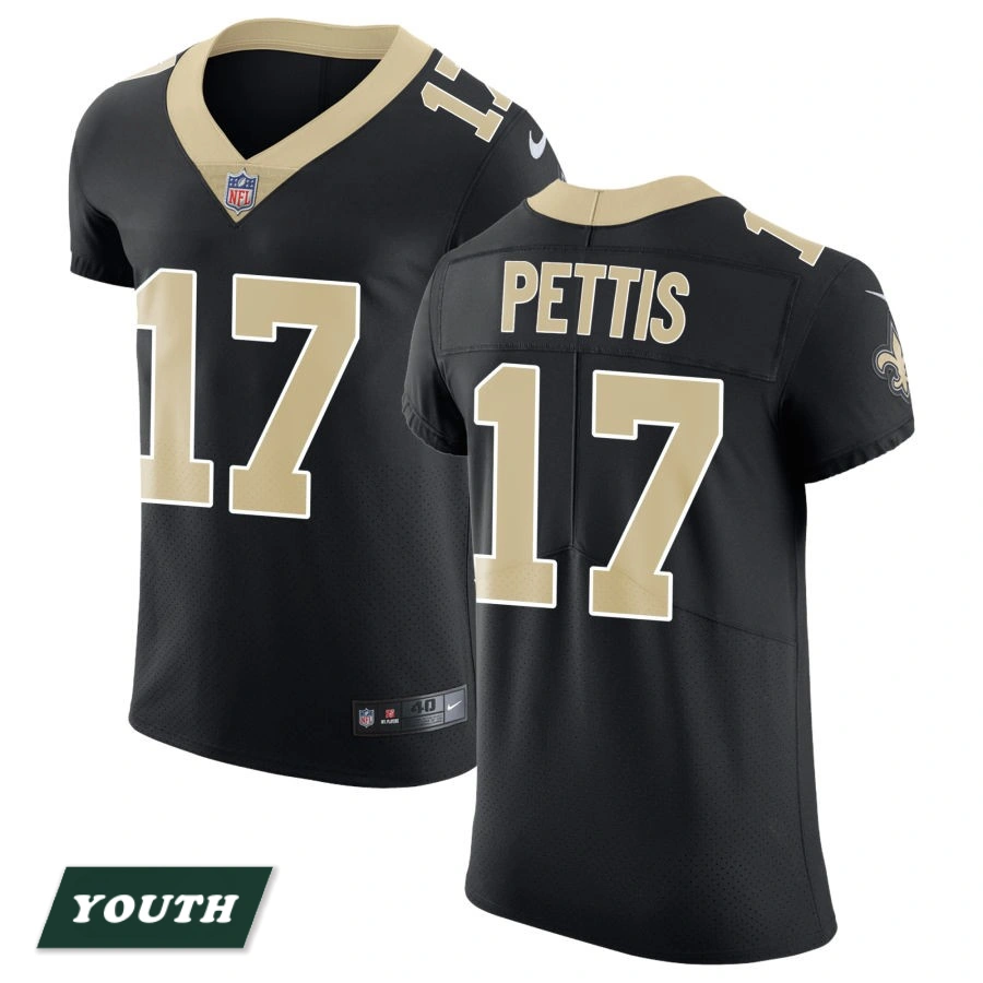 Youth New Orleans Saints Black Vapor Untouchable #17 Dante Pettis Elite Jersey