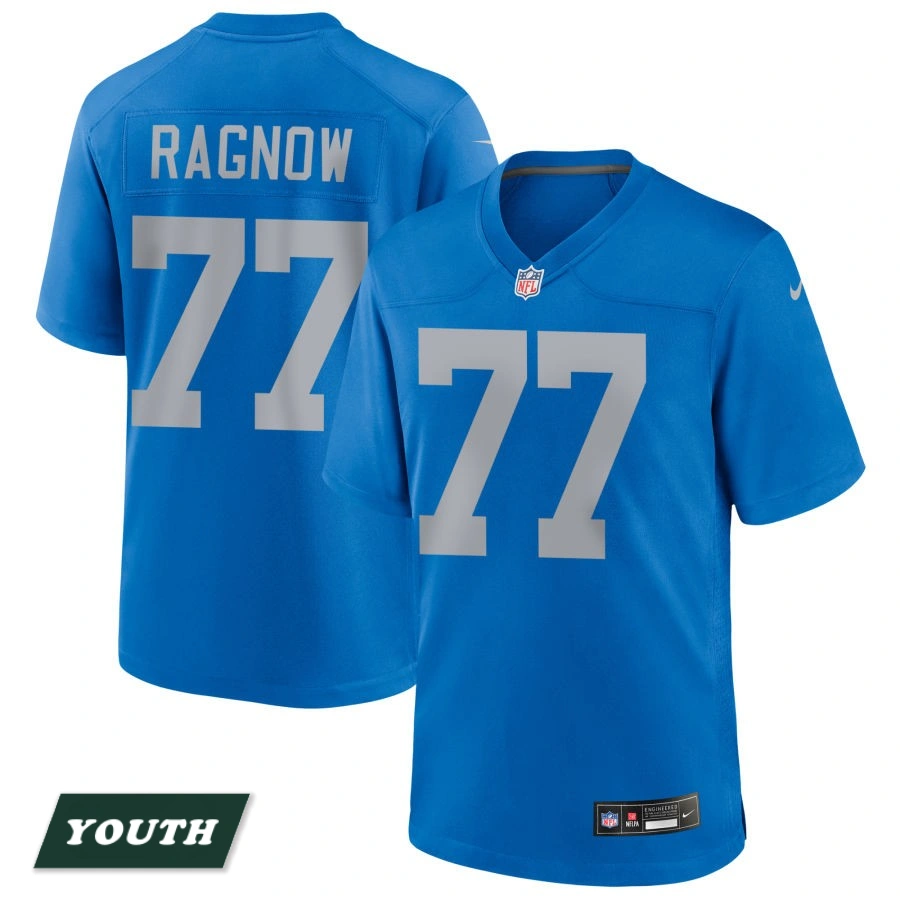 Youth Detroit Lions Blue Alternate #77 Frank Ragnow Game Jersey Youth Detroit Lions Blue Alternate #77 Frank Ragnow Game Jersey
