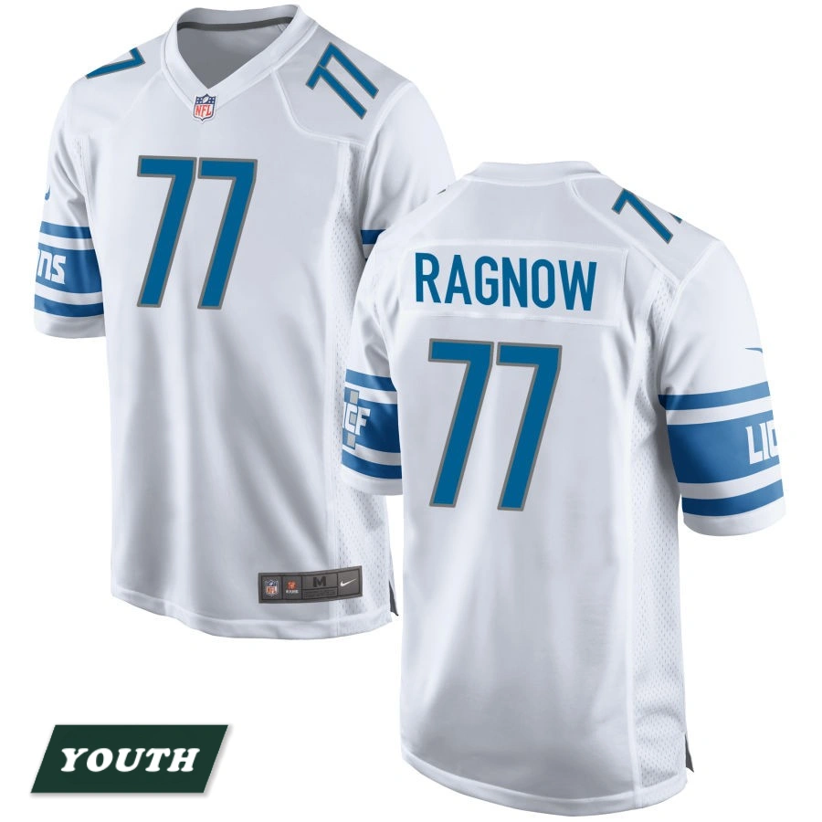 Youth Detroit Lions White #77 Frank Ragnow Game Jersey Youth Detroit Lions White #77 Frank Ragnow Game Jersey
