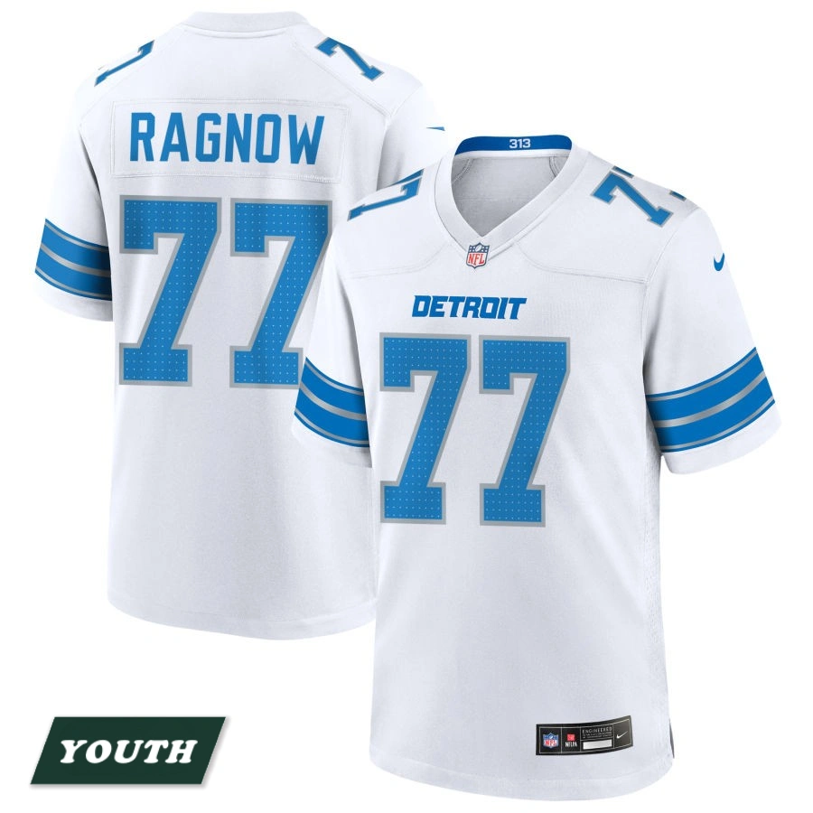 Youth Detroit Lions White #77 Frank Ragnow Game Jersey Youth Detroit Lions White #77 Frank Ragnow Game Jersey