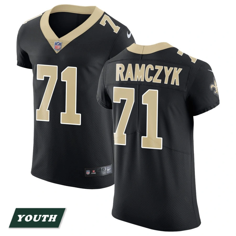Youth New Orleans Saints Black Vapor Untouchable #71 Ryan Ramczyk Elite Jersey Youth New Orleans Saints Black Vapor Untouchable #71 Ryan Ramczyk Elite Jersey