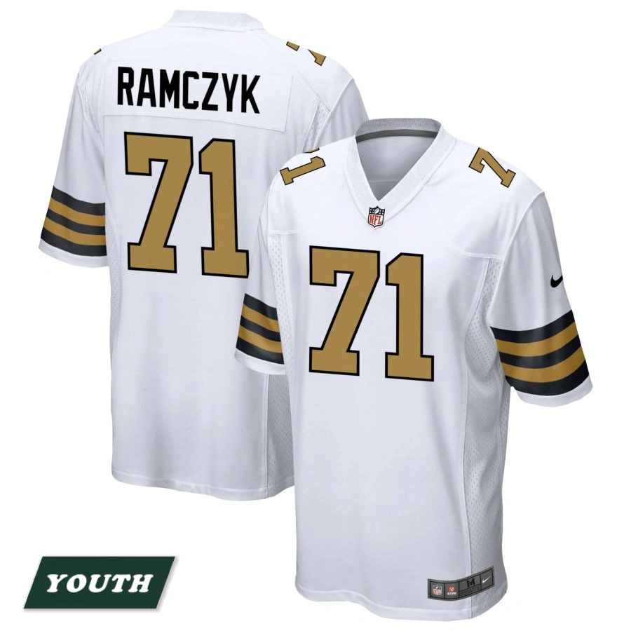 Youth New Orleans Saints White Alternate #71 Ryan Ramczyk Game Jersey Youth New Orleans Saints White Alternate #71 Ryan Ramczyk Game Jersey