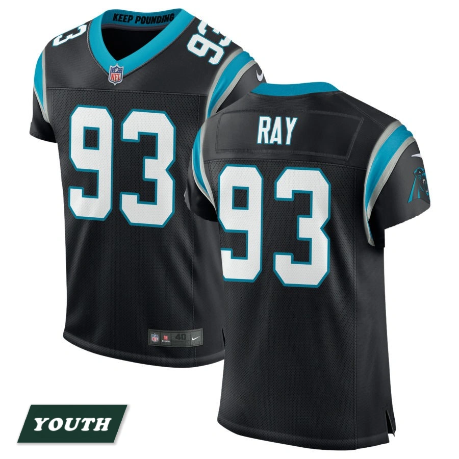 Youth Carolina Panthers Black Classic #93 LaBryan Ray Elite Jersey