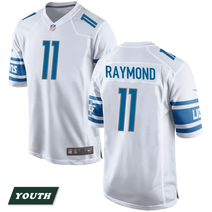 Youth Detroit Lions White #11 Kalif Raymond Game Jersey Youth Detroit Lions White #11 Kalif Raymond Game Jersey