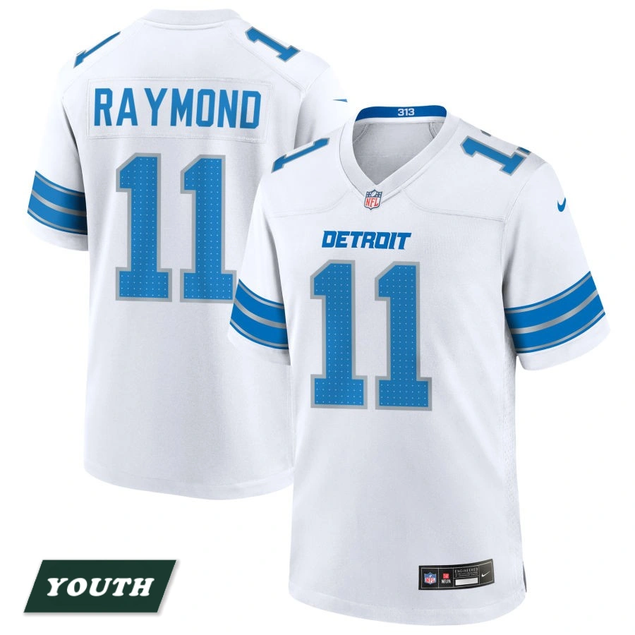 Youth Detroit Lions White #11 Kalif Raymond Game Jersey Youth Detroit Lions White #11 Kalif Raymond Game Jersey