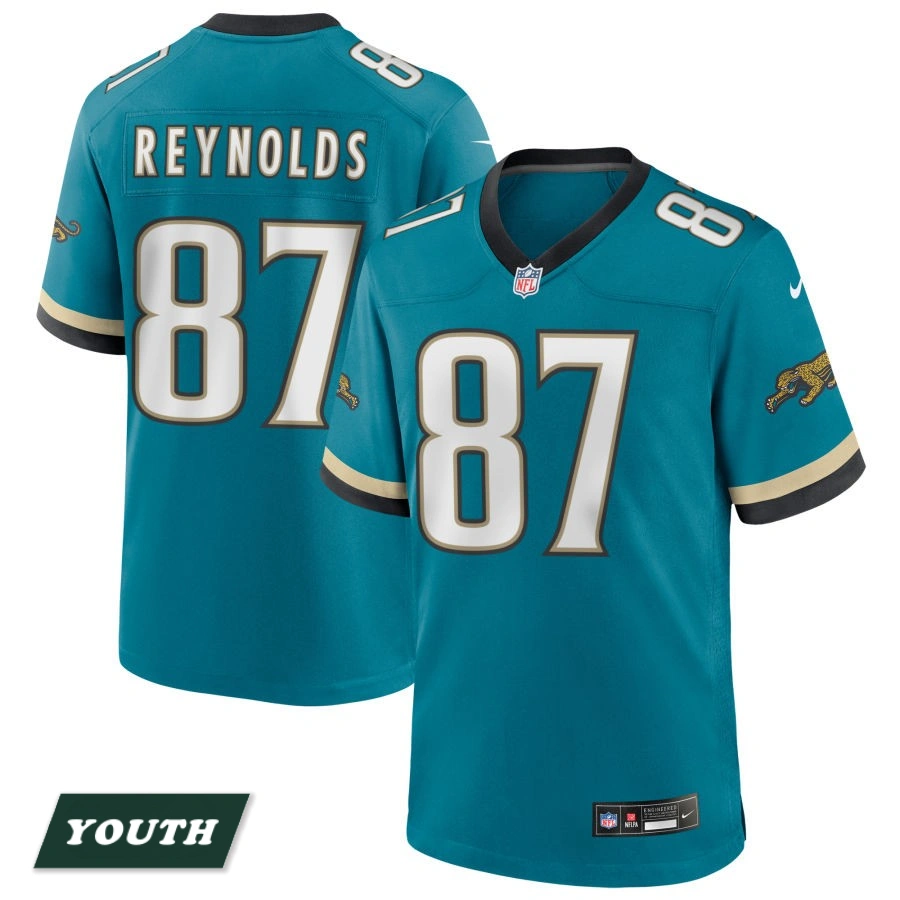 Youth Jacksonville Jaguars Teal Prowler Throwback #87 Josh Reynolds Game Jersey Youth Jacksonville Jaguars Teal Prowler Throwback #87 Josh Reynolds Game Jersey