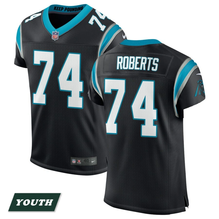 Youth Carolina Panthers Black Classic #74 Sam Roberts Elite Jersey