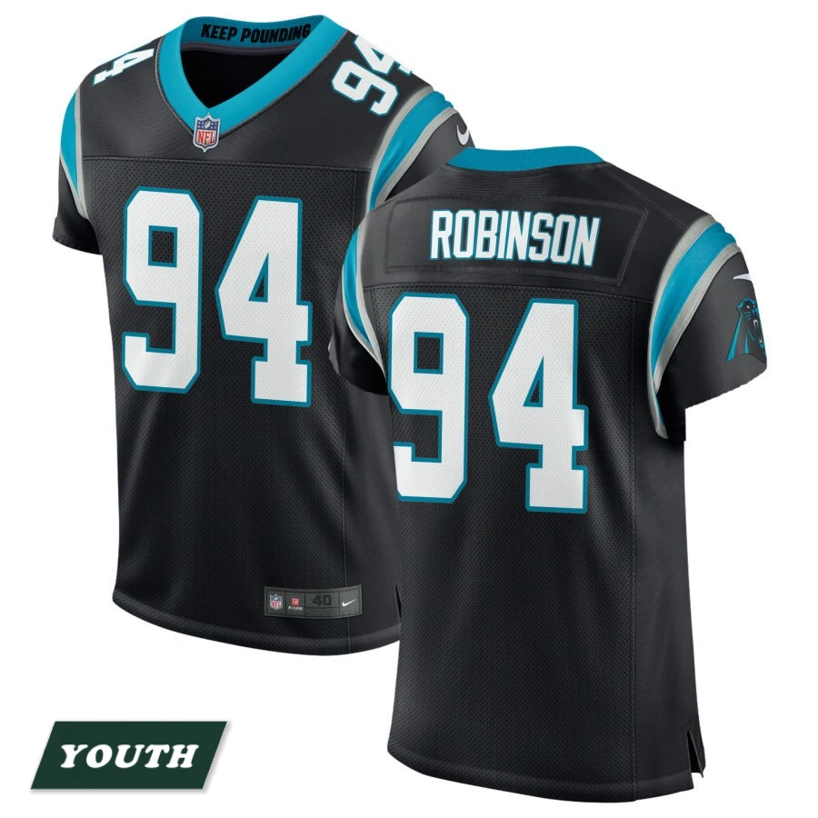 Youth Carolina Panthers Black Classic #94 A'Shawn Robinson Elite Jersey