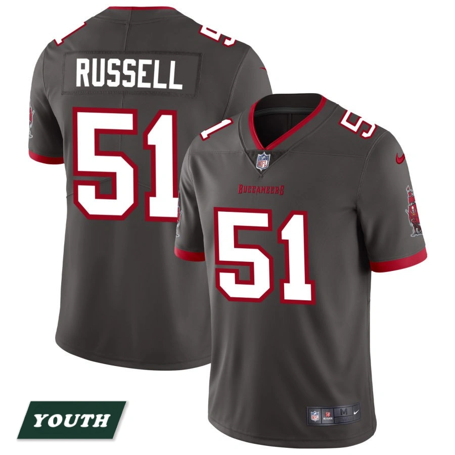 Youth Tampa Bay Buccaneers Pewter Vapor Untouchable Elite #51 J.J. Russell Alternate Jersey