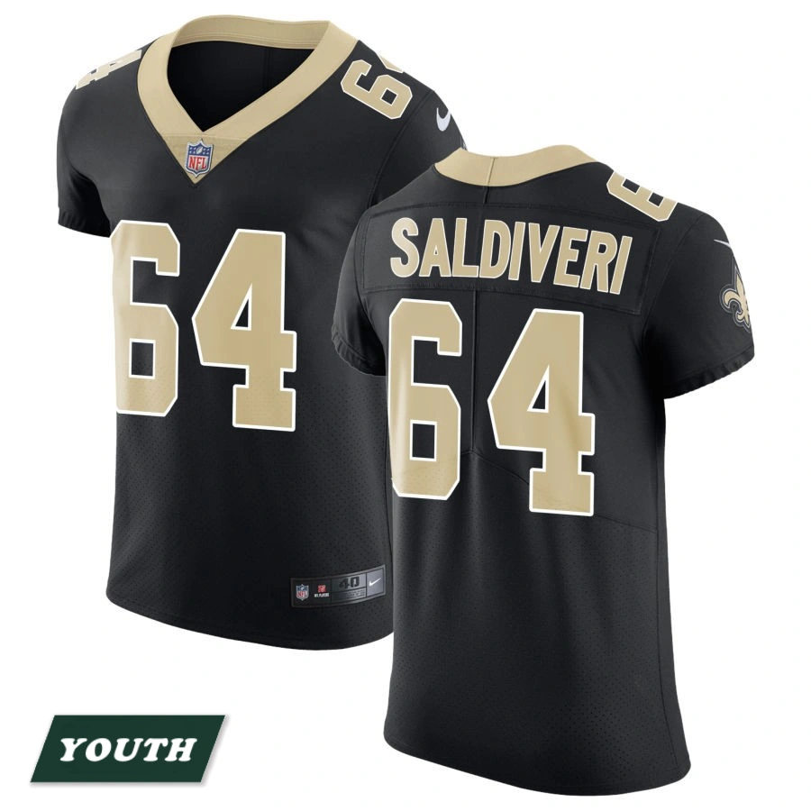 Youth New Orleans Saints Black Vapor Untouchable #64 Nick Saldiveri Elite Jersey Youth New Orleans Saints Black Vapor Untouchable #64 Nick Saldiveri Elite Jersey