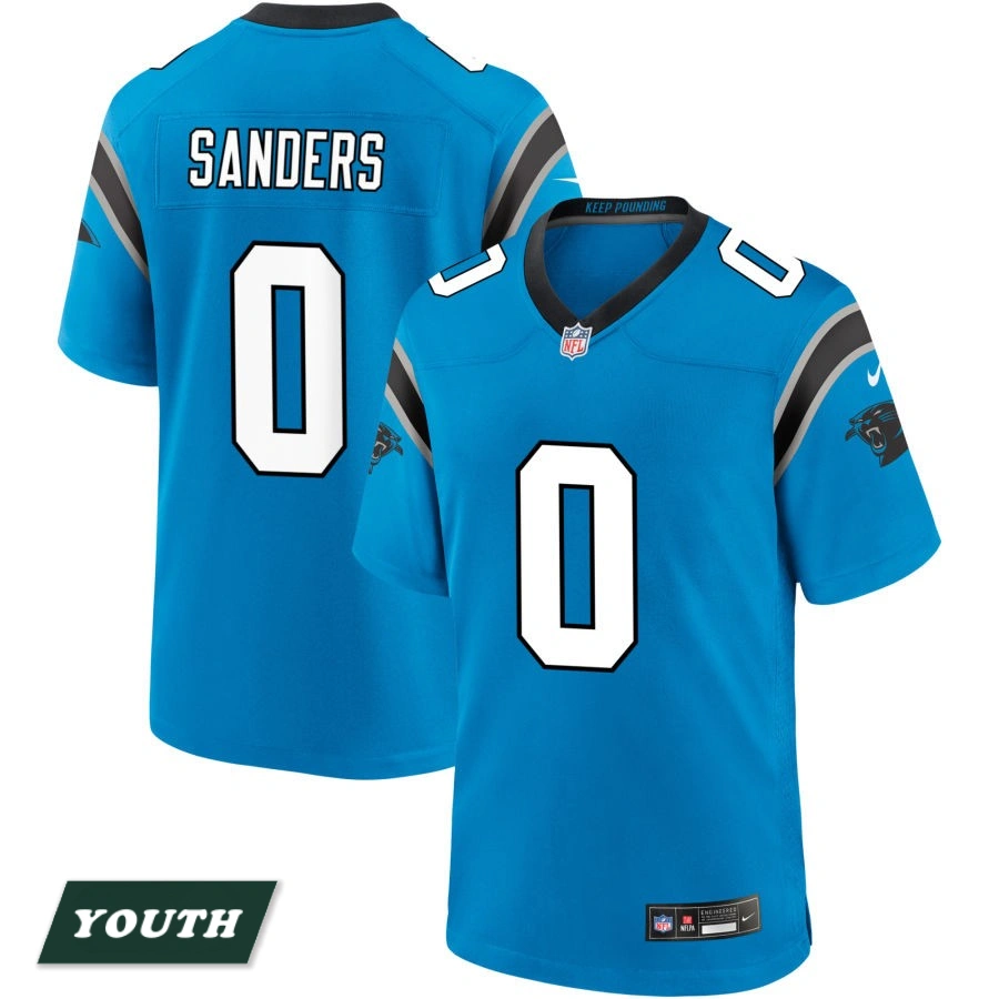 Youth Carolina Panthers Blue Alternate #0 Ja'Tavion Sanders Game Jersey