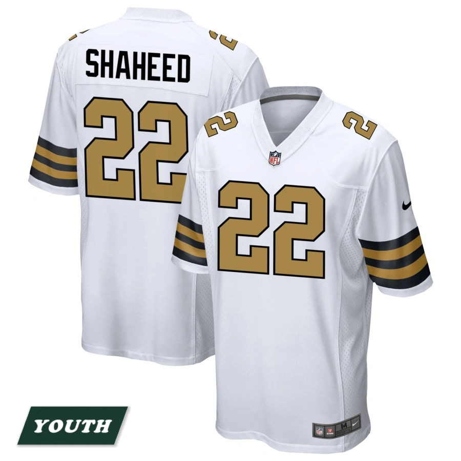 Youth New Orleans Saints White Alternate #22 Rashid Shaheed Game Jersey Youth New Orleans Saints White Alternate #22 Rashid Shaheed Game Jersey