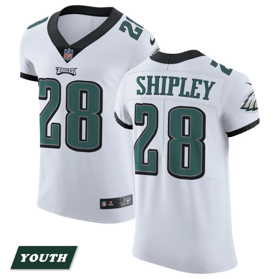 Youth Philadelphia Eagles White Vapor Untouchable #28 Will Shipley Elite Jersey