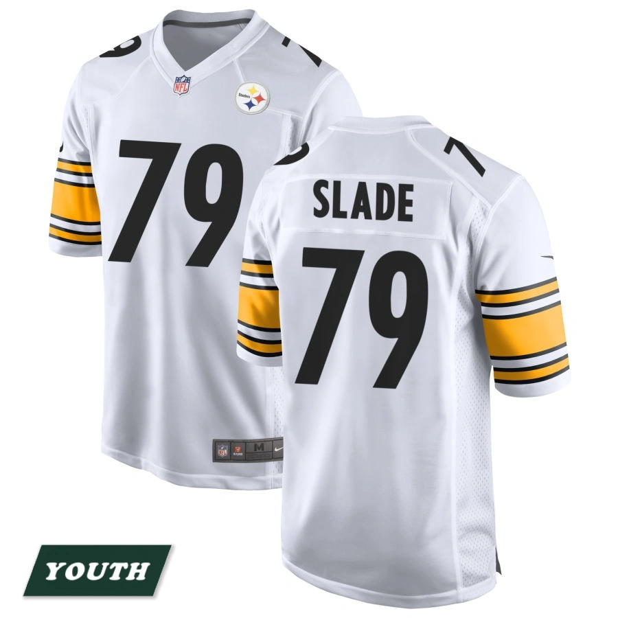 Youth Pittsburgh Steelers White Game #79 Jacob Slade Jersey