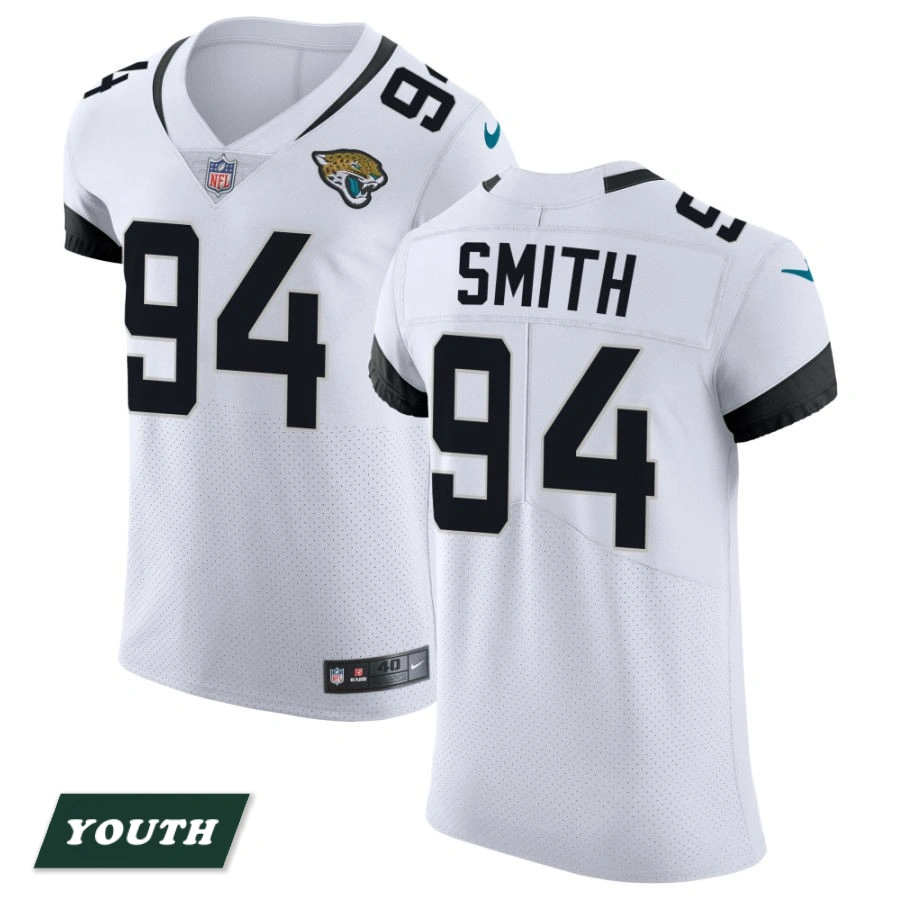 Youth Jacksonville Jaguars White Vapor Untouchable Elite #94 Maason Smith Jersey