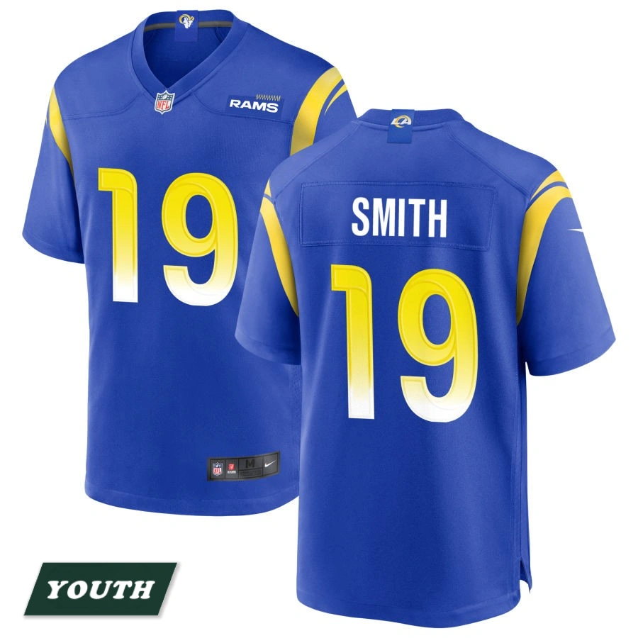Youth Los Angeles Rams Royal #19 Xavier Smith Game Jersey Youth Los Angeles Rams Royal #19 Xavier Smith Game Jersey
