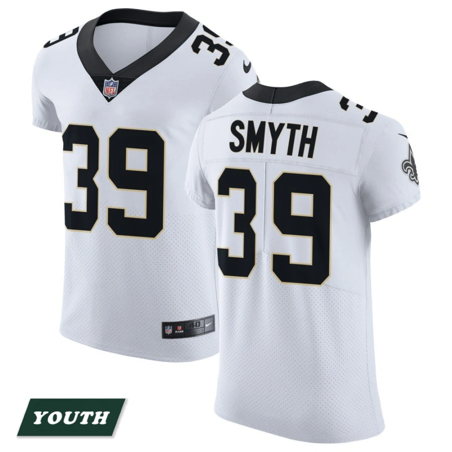 Youth New Orleans Saints White Vapor Untouchable Elite #39 Charlie Smyth Jersey