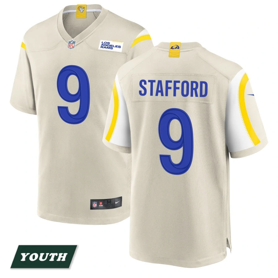 Youth Los Angeles Rams Bone #9 Matthew Stafford Game Jersey Youth Los Angeles Rams Bone #9 Matthew Stafford Game Jersey