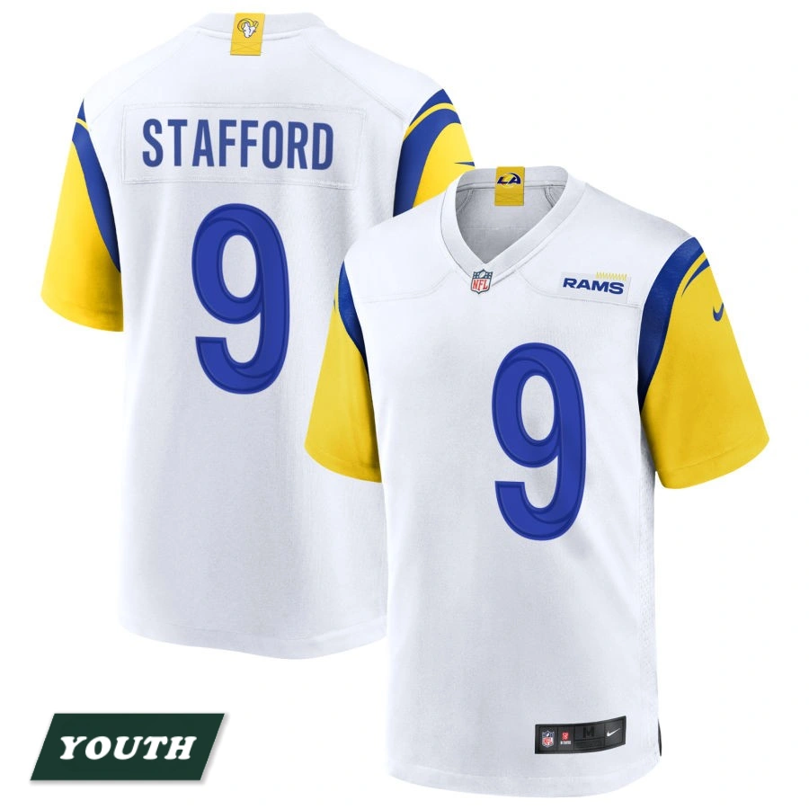Youth Los Angeles Rams White Alternate #9 Matthew Stafford Jersey Youth Los Angeles Rams White Alternate #9 Matthew Stafford Jersey