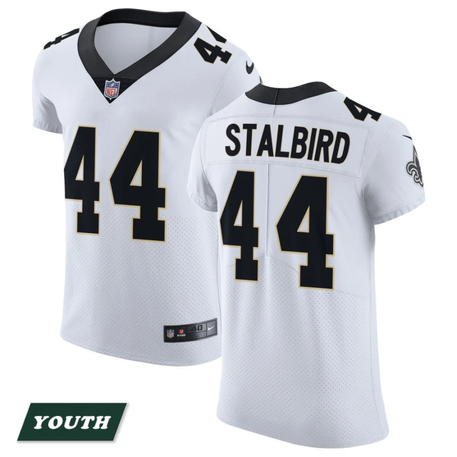 Youth New Orleans Saints White Vapor Untouchable Elite #44 Isaiah Stalbird Jersey Youth New Orleans Saints White Vapor Untouchable Elite #44 Isaiah Stalbird Jersey