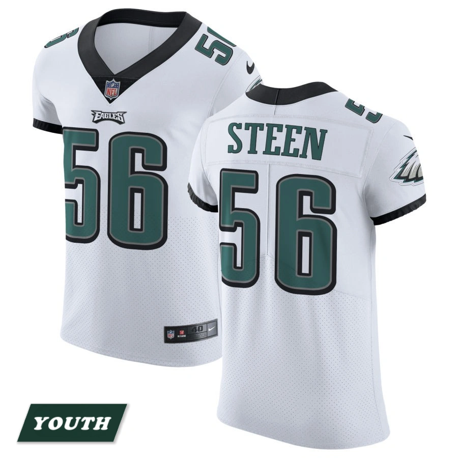 Youth Philadelphia Eagles White Vapor Untouchable #56 Tyler Steen Elite Jersey