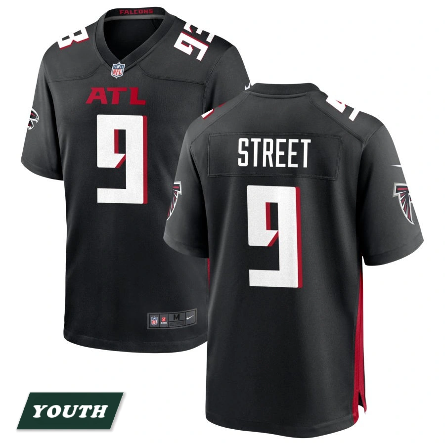 Youth Atlanta Falcons Black #93 Kentavius Street Game Jersey