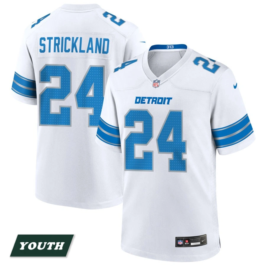 Youth Detroit Lions White #24 Loren Strickland Game Jersey Youth Detroit Lions White #24 Loren Strickland Game Jersey