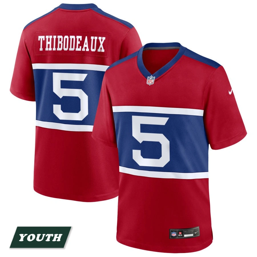 Youth New York Giants Century Red Alternate Game #5 Kayvon Thibodeaux Jersey
