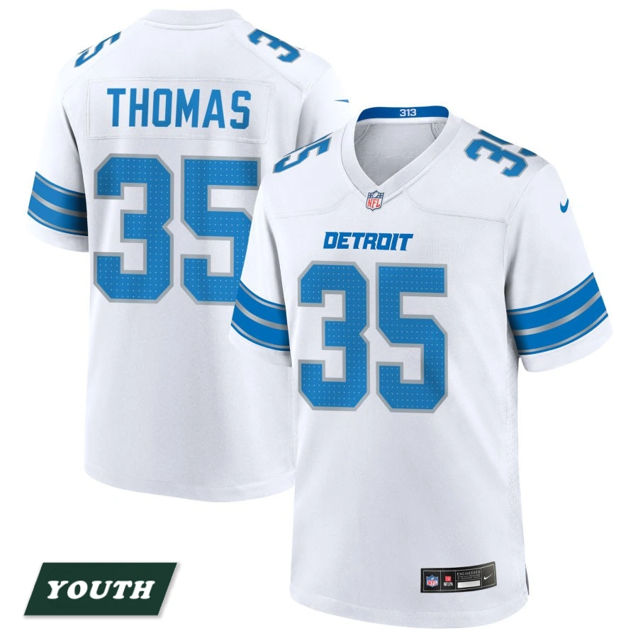 Youth Detroit Lions White #35 Isaiah Thomas Game Jersey Youth Detroit Lions White #35 Isaiah Thomas Game Jersey
