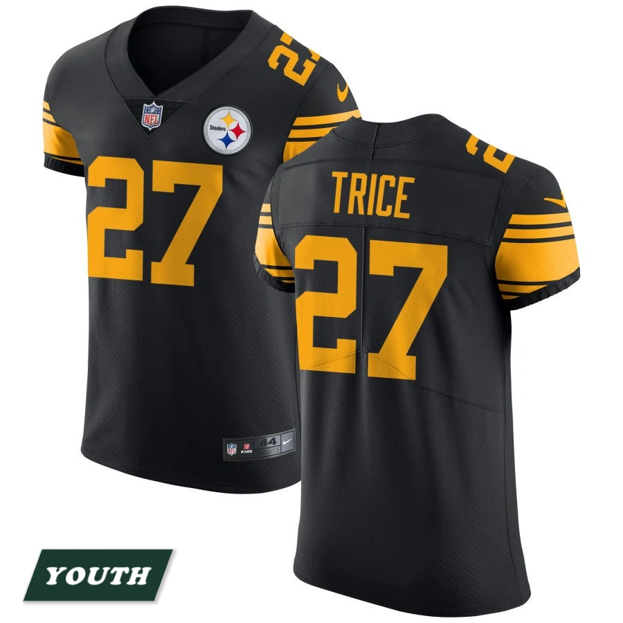 Youth Pittsburgh Steelers Black Vapor Untouchable Elite #27 Cory Trice Color Rush Jersey