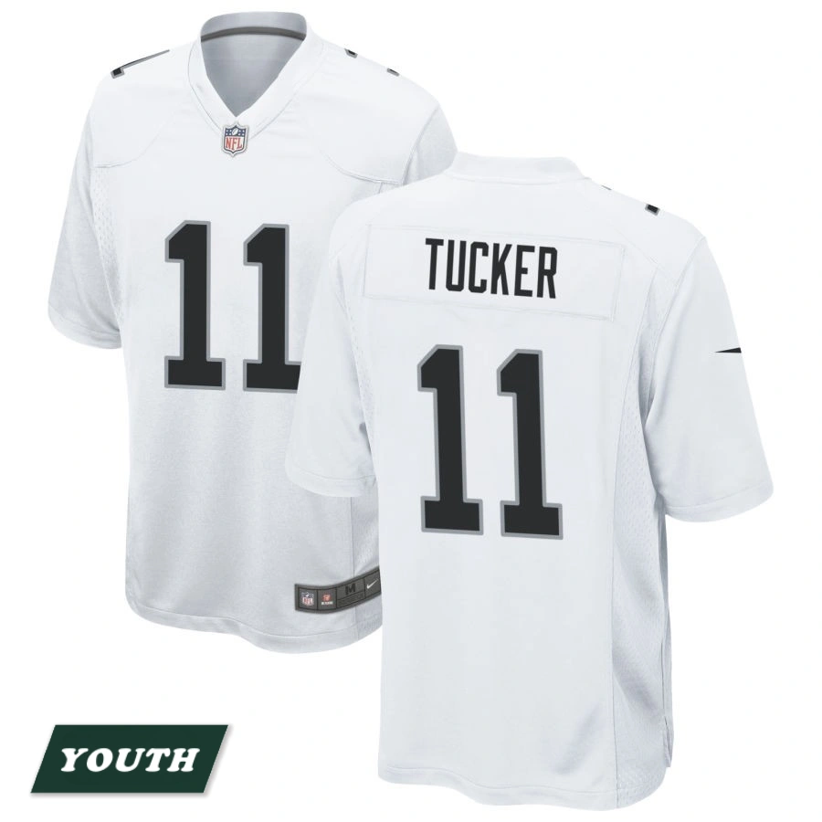 Youth Las Vegas Raiders White #11 Tre Tucker Game Jersey Youth Las Vegas Raiders White #11 Tre Tucker Game Jersey